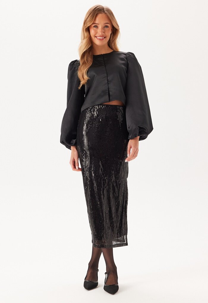 VILA Vizikki Midi Sequin Skirt