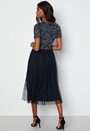 Short Sleeve Sequin Embellished Midi Dress