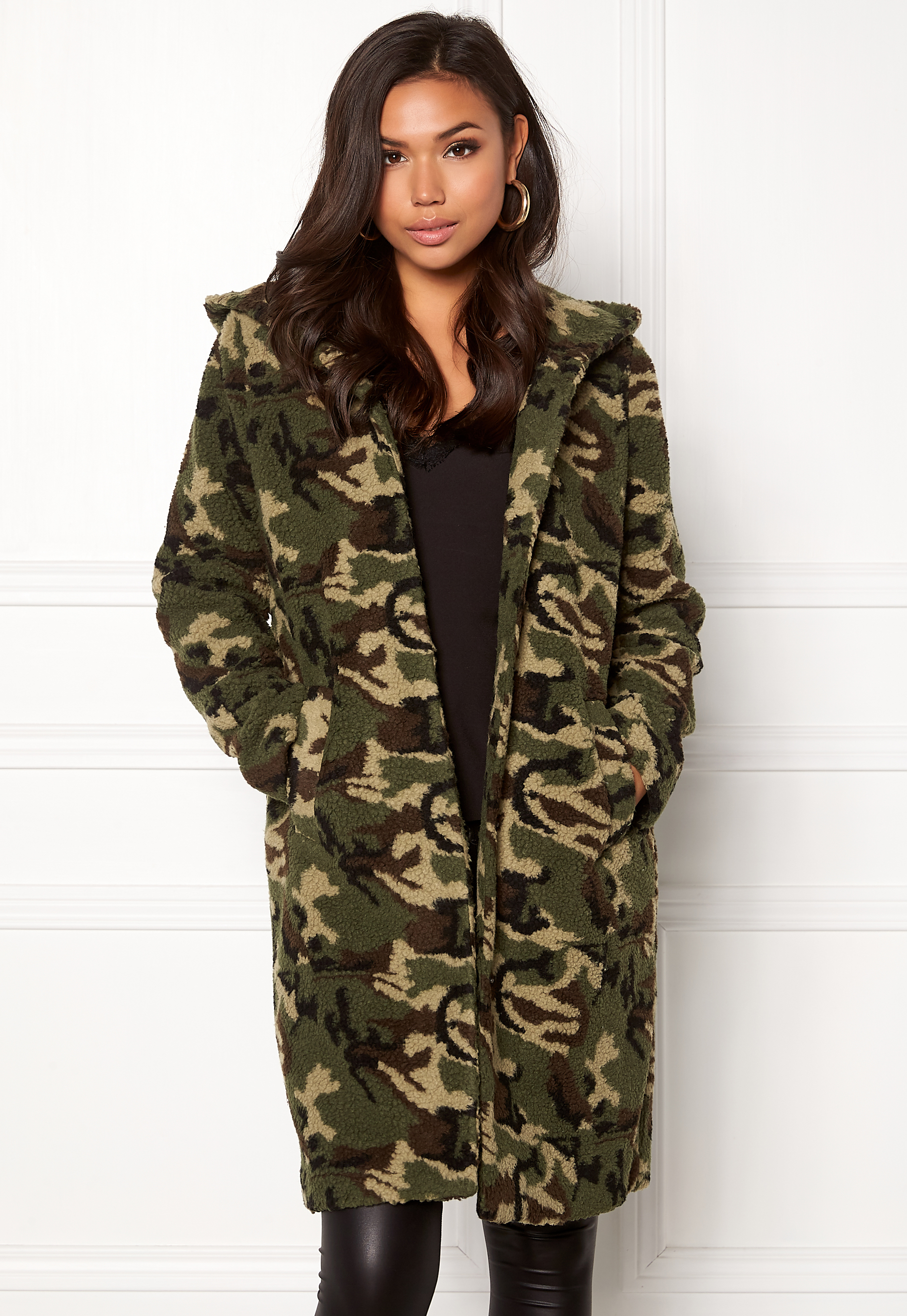 army fatigue teddy coat