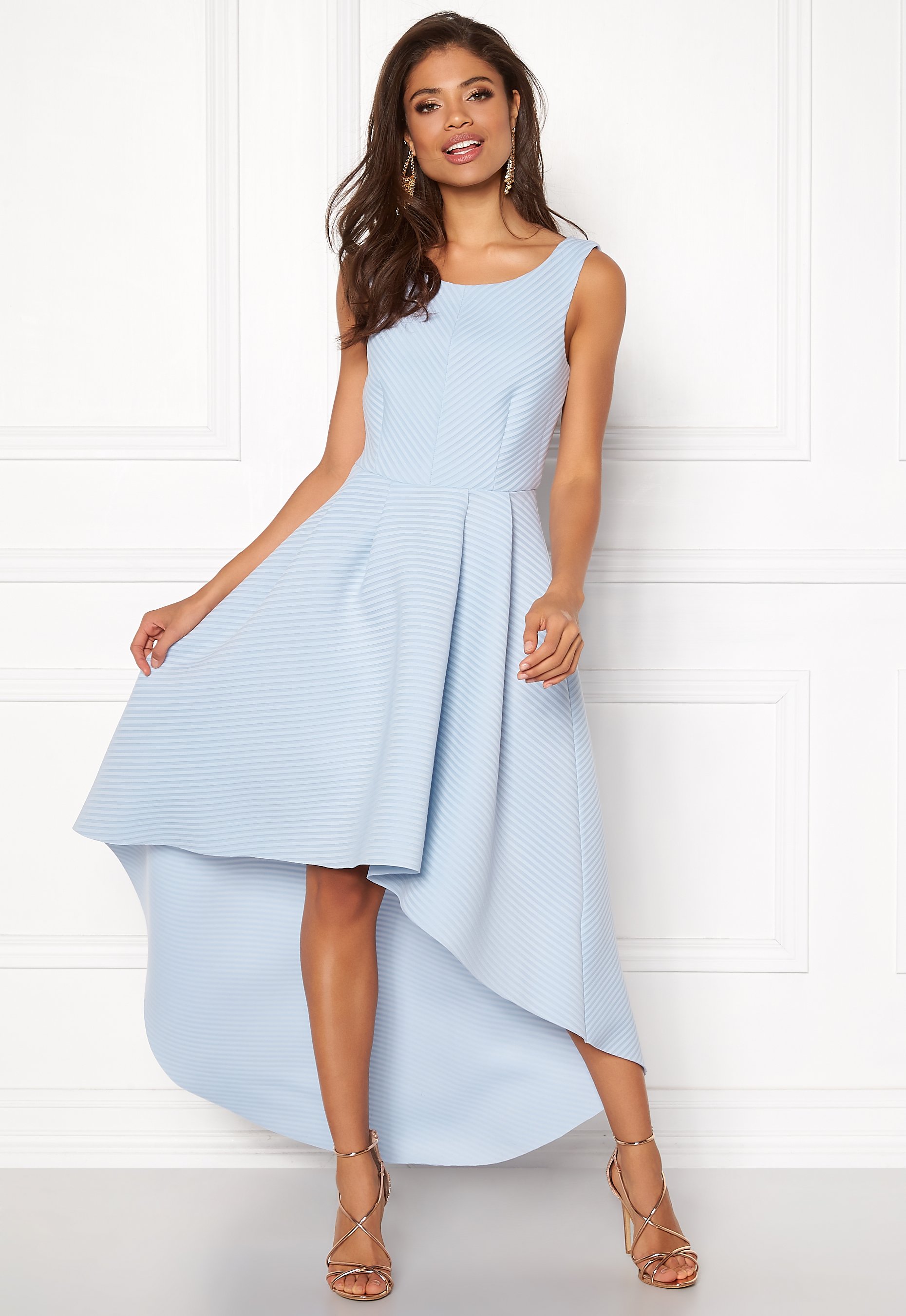 light blue high low dress