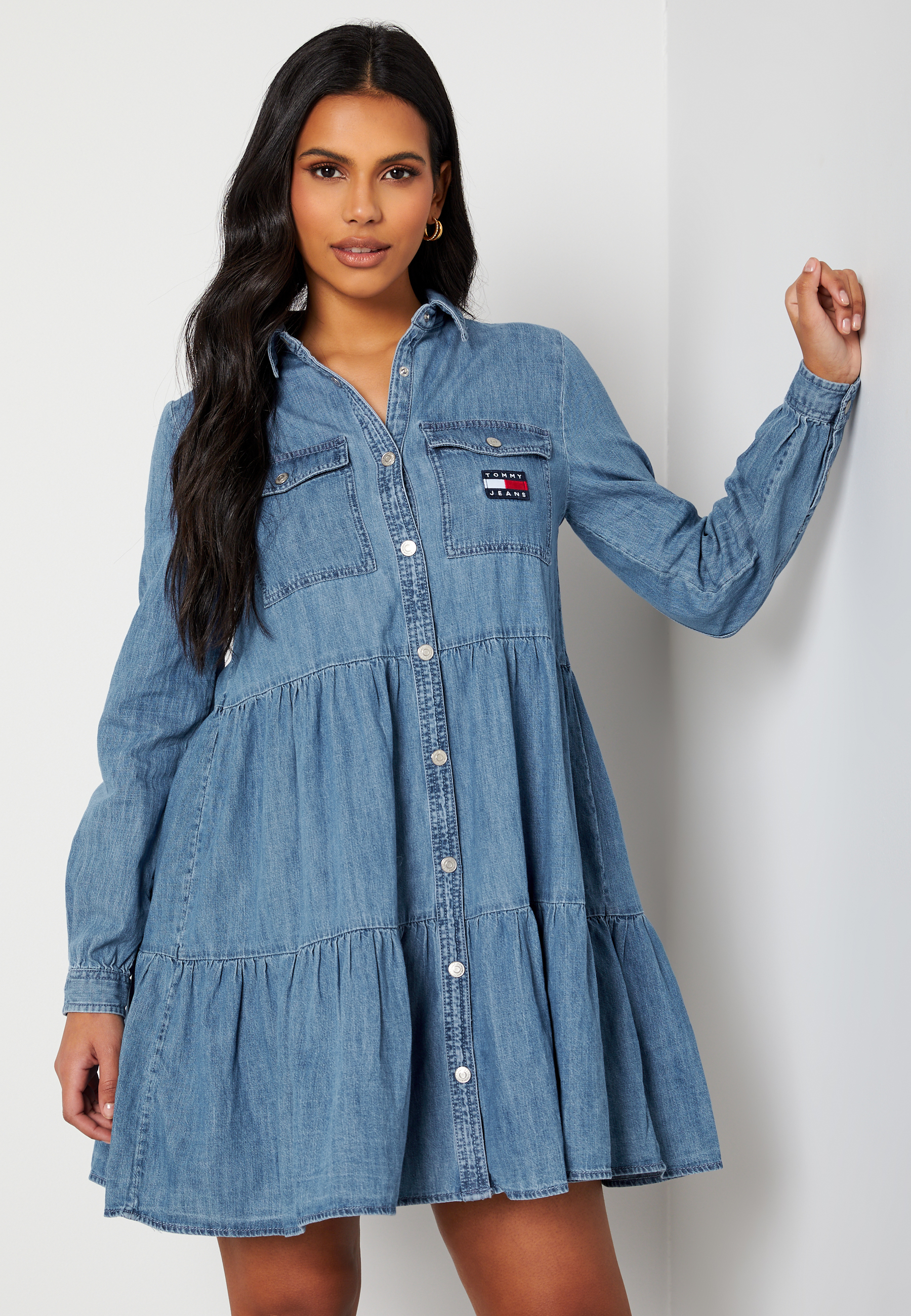 tommy jeans chambray dress